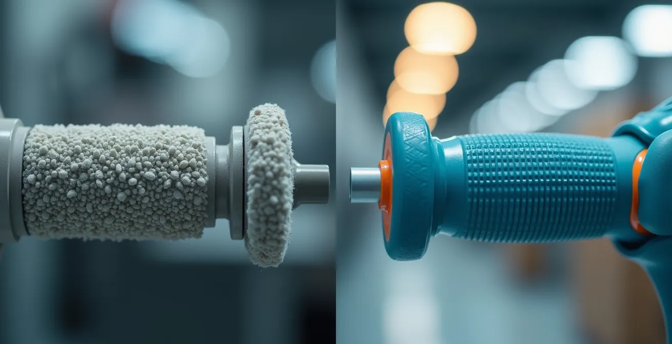 Professional comparison of ergonomic versus standard cleaning equipment in commercial setting